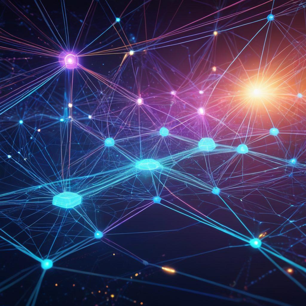 A futuristic digital landscape with interconnected web services represented as glowing nodes and lines, forming a vast network. A powerful central server with beams of light radiating towards smaller online platforms, symbolizing robust data exchange. Holographic overlays showcase real-time analytics. super-realistic. vibrant colors. high-tech design.